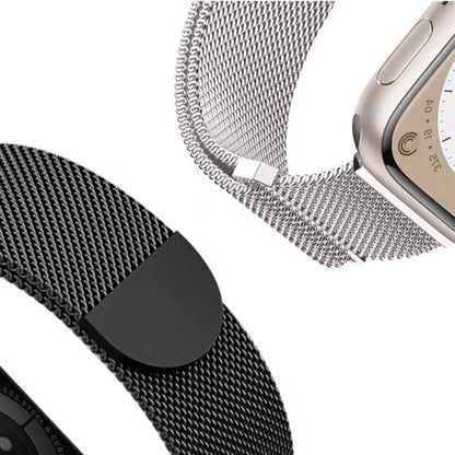 For Apple Watch Series 4 44mm Two Color Milanese Loop Magnetic Watch Band(Starlight Green) - Watch Bands by PMC Jewellery | Online Shopping South Africa | PMC Jewellery