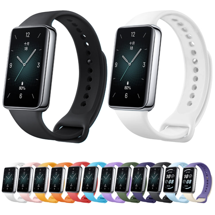 For Honor Band 9 Solid Color Silicone Watch Band(White) - Watch Bands by PMC TechLife | Online Shopping South Africa | PMC TechLife
