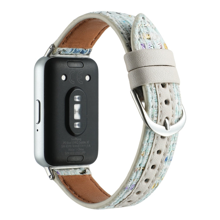 For Samsung Galaxy Fit 3 Woolen Leather Watch Band(Light Green) - Watch Bands by PMC TechLife | Online Shopping South Africa | PMC TechLife