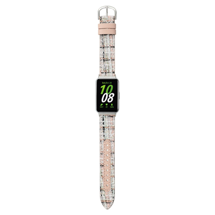 For Samsung Galaxy Fit 3 Woolen Leather Watch Band(Light Pink) - Watch Bands by PMC Jewellery | Online Shopping South Africa | PMC Jewellery