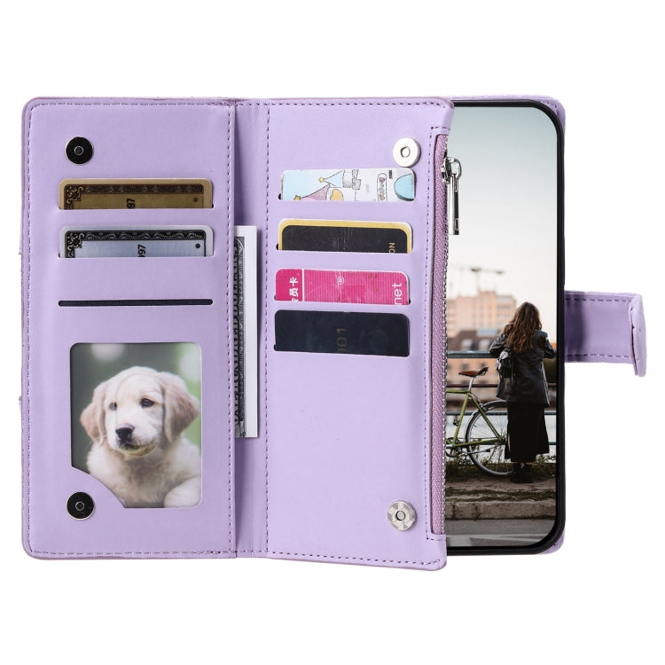 For Google Pixel 8 Pro Glitter Lattice Zipper Wallet Leather Phone Case(Purple) - Google Cases by PMC TechLife | Online Shopping South Africa | PMC TechLife | Buy Now Pay Later Mobicred