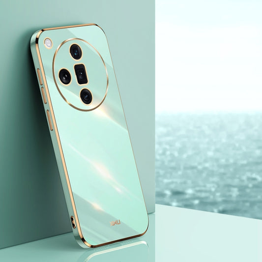 For OPPO Find X7 5G XINLI Straight 6D Plating Gold Edge TPU Phone Case(Mint Green) - Find X7 Cases by XINLI | Online Shopping South Africa | PMC Jewellery | Buy Now Pay Later Mobicred
