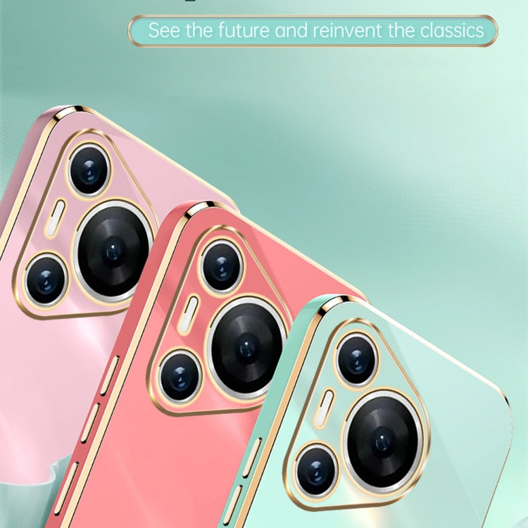 For Huawei Pura 70 Pro / Pura 70 Pro+ XINLI Straight 6D Plating Gold Edge TPU Phone Case(Pink) - Huawei Cases by XINLI | Online Shopping South Africa | PMC Jewellery | Buy Now Pay Later Mobicred