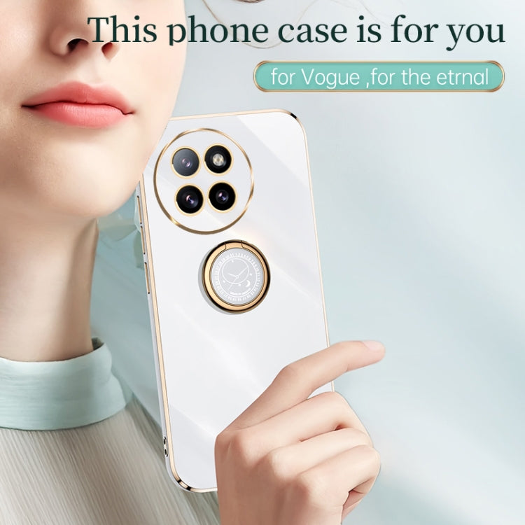 For Xiaomi Civi 4 Pro XINLI Straight 6D Plating Gold Edge TPU Shockproof Case with Ring Holder(Mint Green) - Xiaomi Cases by XINLI | Online Shopping South Africa | PMC Jewellery | Buy Now Pay Later Mobicred