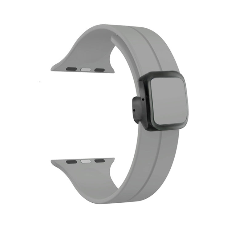 For Apple Watch SE 40mm Magnetic Square Buckle Silicone Watch Band(Cloud Gray) - free shipping - PMC TechLife - Order now!