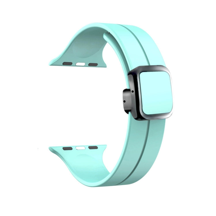 For Apple Watch Series 2 42mm Magnetic Square Buckle Silicone Watch Band(Sapphire Blue) - Watch Bands by PMC Jewellery | Online Shopping South Africa | PMC Jewellery