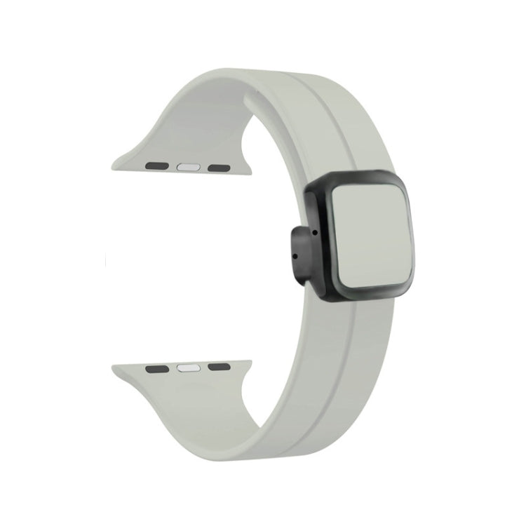 For Apple Watch 38mm Magnetic Square Buckle Silicone Watch Band(Starlight) - Watch Bands by PMC TechLife | Online Shopping South Africa | PMC TechLife