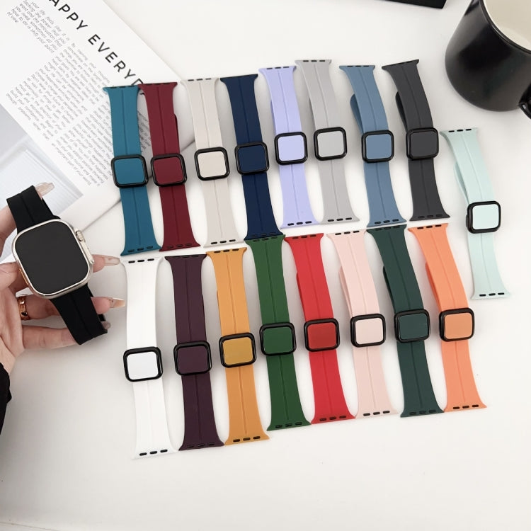 For Apple Watch 42mm Magnetic Square Buckle Silicone Watch Band(Starlight) - Watch Bands by PMC TechLife | Online Shopping South Africa | PMC TechLife