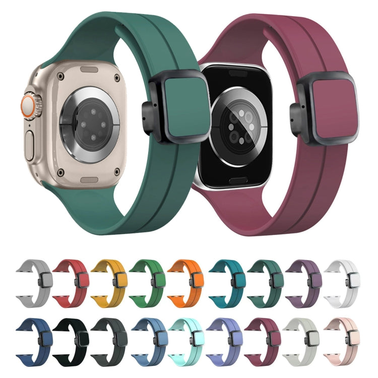 For Apple Watch 38mm Magnetic Square Buckle Silicone Watch Band(Black) - Watch Bands by PMC TechLife | Online Shopping South Africa | PMC TechLife