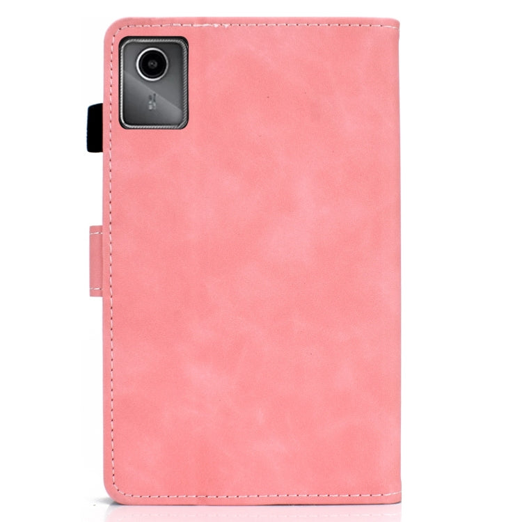 For Lenovo Tab M11 / Xiaoxin Pad 11 2024 Stitching Cowhide Texture Smart Leather Tablet Case(Pink) - Lenovo by PMC Jewellery | Online Shopping South Africa | PMC Jewellery | Buy Now Pay Later Mobicred