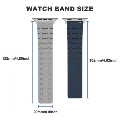 For Apple Watch Series 7 41mm Two Color Loop Magnetic Silicone Watch Band(Green+Grey) - Watch Bands by PMC Jewellery | Online Shopping South Africa | PMC Jewellery