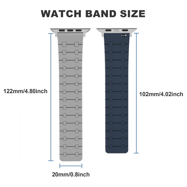 For Apple Watch Series 6 44mm Two Color Loop Magnetic Silicone Watch Band(Green+Grey) - Watch Bands by PMC Jewellery | Online Shopping South Africa | PMC Jewellery