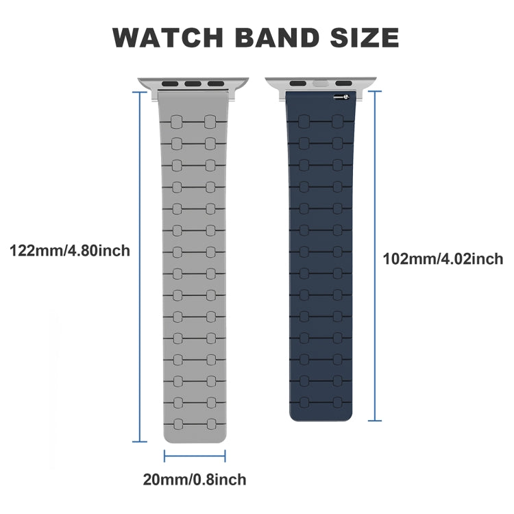 For Apple Watch SE 44mm Two Color Loop Magnetic Silicone Watch Band(Green+Grey) - free shipping - PMC TechLife - Order now!