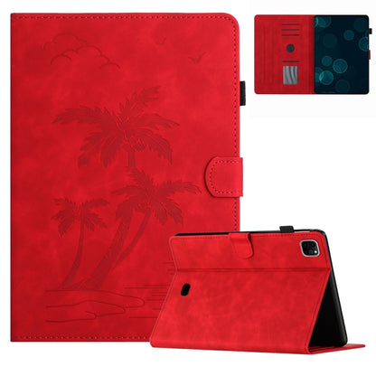 For iPad Pro 11 2024 Coconut Tree Embossed Smart Leather Tablet Case(Red) - iPad Pro 11 2024 Cases by PMC Jewellery | Online Shopping South Africa | PMC Jewellery | Buy Now Pay Later Mobicred