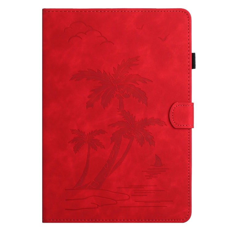 For iPad Pro 11 2024 Coconut Tree Embossed Smart Leather Tablet Case(Red) - iPad Pro 11 2024 Cases by PMC Jewellery | Online Shopping South Africa | PMC Jewellery | Buy Now Pay Later Mobicred