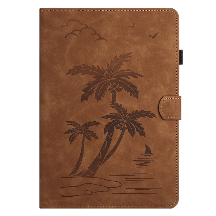 For 10 inch Universal Coconut Tree Embossed Leather Tablet Case(Brown) - 10 - 11 inch by PMC TechLife | Online Shopping South Africa | PMC TechLife | Buy Now Pay Later Mobicred