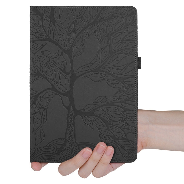 For Honor Pad 9 Tree Life Embossed Rotation Leather Tablet Case(Black) - Honor by PMC TechLife | Online Shopping South Africa | PMC TechLife | Buy Now Pay Later Mobicred