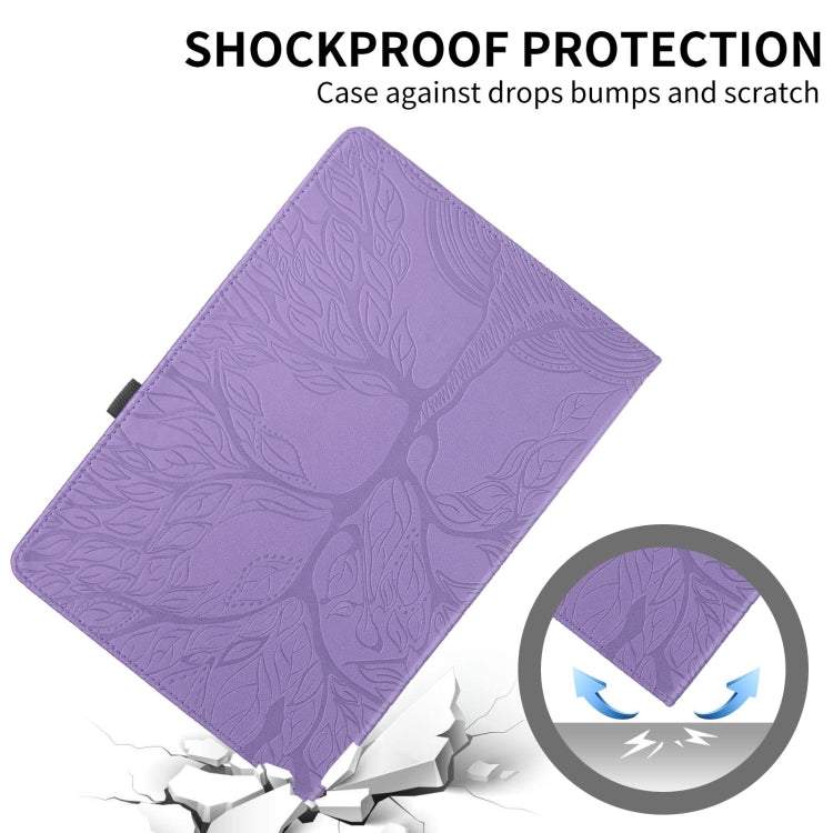 For Honor Pad X8a Tree Life Embossed Rotation Leather Tablet Case(Purple) - Honor by PMC TechLife | Online Shopping South Africa | PMC TechLife | Buy Now Pay Later Mobicred