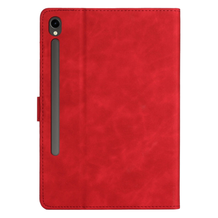 For Samsung Galaxy Tab S9 X710/X716B/X718U Coconut Tree Embossed Smart Leather Tablet Case(Red) - Galaxy Tab S9 Cases by PMC Jewellery | Online Shopping South Africa | PMC Jewellery | Buy Now Pay Later Mobicred