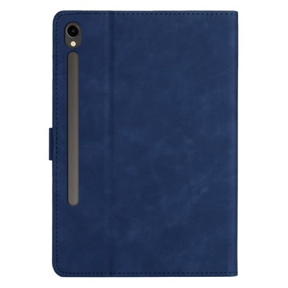 For Samsung Galaxy Tab S9 FE X510/X516B Coconut Tree Embossed Smart Leather Tablet Case(Blue) - Galaxy Tab S9 FE by PMC Jewellery | Online Shopping South Africa | PMC Jewellery | Buy Now Pay Later Mobicred