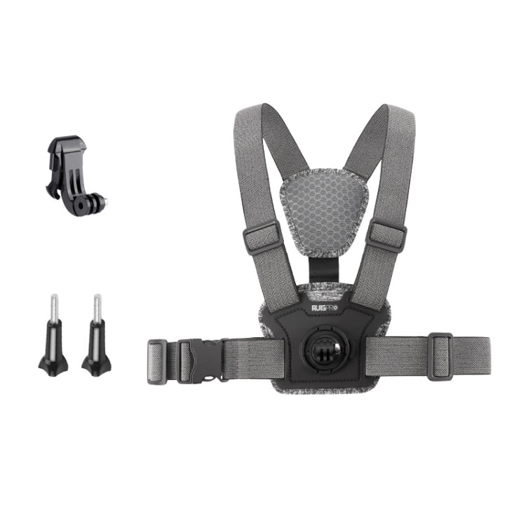 3 in 1 Adjustable Body Mount Belt Chest Strap with Mount & Screw(Grey) - Chest Belt by RUIGPRO | Online Shopping South Africa | PMC Jewellery | Buy Now Pay Later Mobicred