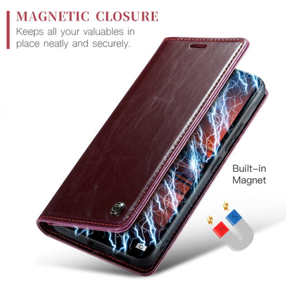 For Xiaomi Redmi Note 13 4G CaseMe 003 Crazy Horse Texture Flip Leather Phone Case(Mulberry Red) - Xiaomi Cases by CaseMe | Online Shopping South Africa | PMC Jewellery | Buy Now Pay Later Mobicred