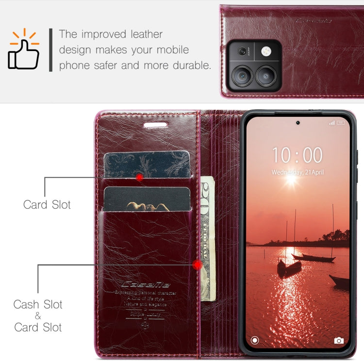 For Xiaomi Redmi Note 13 Pro 5G CaseMe 003 Crazy Horse Texture Flip Leather Phone Case(Mulberry Red) - Xiaomi Cases by CaseMe | Online Shopping South Africa | PMC Jewellery | Buy Now Pay Later Mobicred