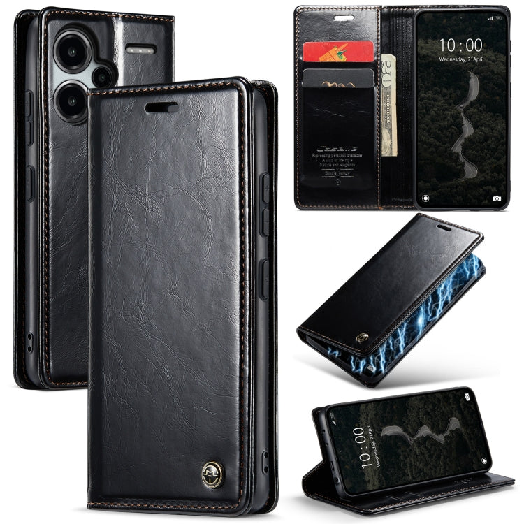 For Xiaomi Redmi Note 13 Pro+ 5G CaseMe 003 Crazy Horse Texture Flip Leather Phone Case(Black) - Xiaomi Cases by CaseMe | Online Shopping South Africa | PMC Jewellery | Buy Now Pay Later Mobicred