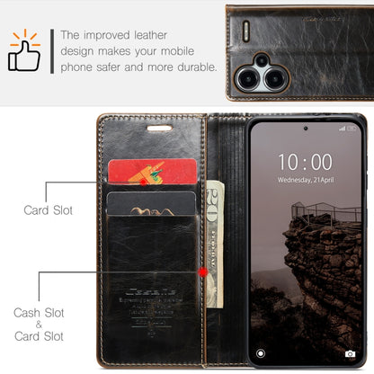 For Xiaomi Redmi Note 13 Pro+ 5G CaseMe 003 Crazy Horse Texture Flip Leather Phone Case(Coffee) - Xiaomi Cases by CaseMe | Online Shopping South Africa | PMC Jewellery | Buy Now Pay Later Mobicred