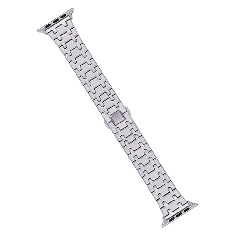For Apple Watch 38mm Double T Stainless Steel Watch Band(Silver) - Watch Bands by PMC TechLife | Online Shopping South Africa | PMC TechLife
