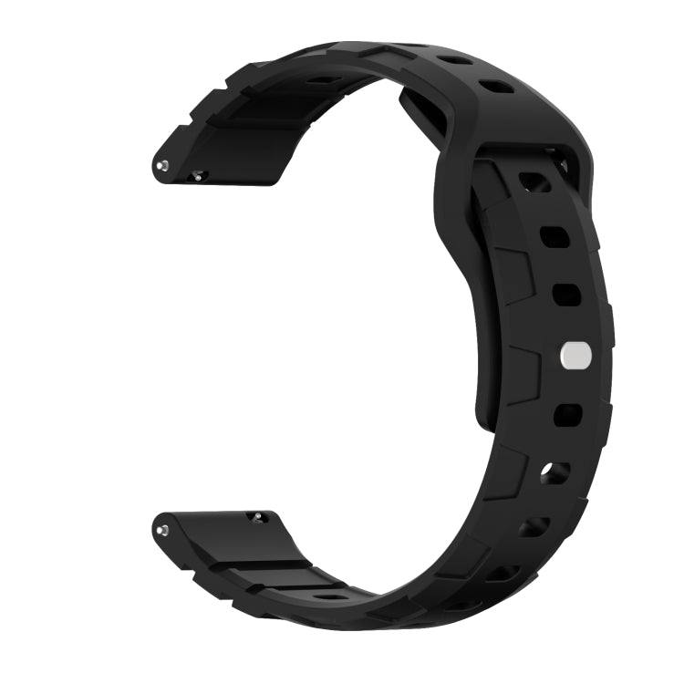 22mm Armor Silicone Watch Band(Black) - 22mm Bands by PMC Jewellery | Online Shopping South Africa | PMC Jewellery