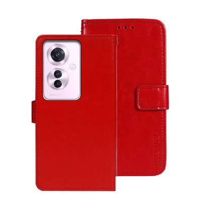 For OPPO Reno11 F 5G idewei Crazy Horse Texture Leather Phone Case(Red) - Reno11 F Cases by idewei | Online Shopping South Africa | PMC Jewellery | Buy Now Pay Later Mobicred