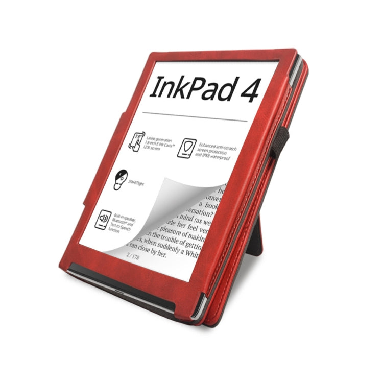 For Pocketbook InkPad 4 / Color 2 / 3 Calfskin Leather Smart Tablet Case(Red) - Others by PMC TechLife | Online Shopping South Africa | PMC TechLife | Buy Now Pay Later Mobicred