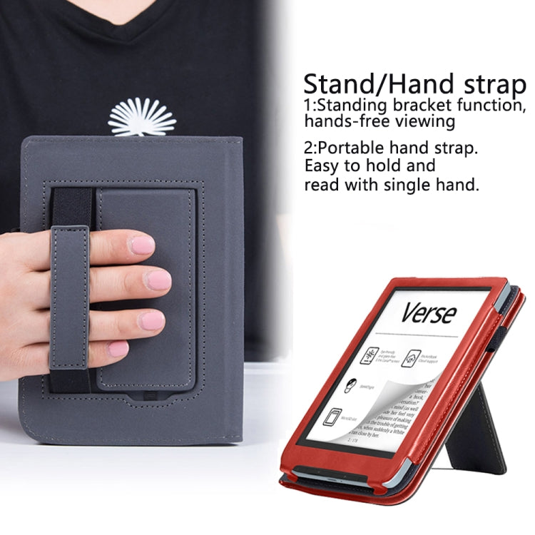 For Pocketbook Verse / Verse Pro Calfskin Leather Smart Tablet Case(Red) - Others by PMC TechLife | Online Shopping South Africa | PMC TechLife | Buy Now Pay Later Mobicred