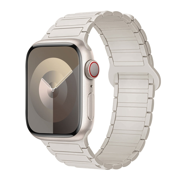 For Apple Watch Series 7 41mm I-Shaped Magnetic Silicone Watch Band(Starlight) - Watch Bands by PMC TechLife | Online Shopping South Africa | PMC TechLife