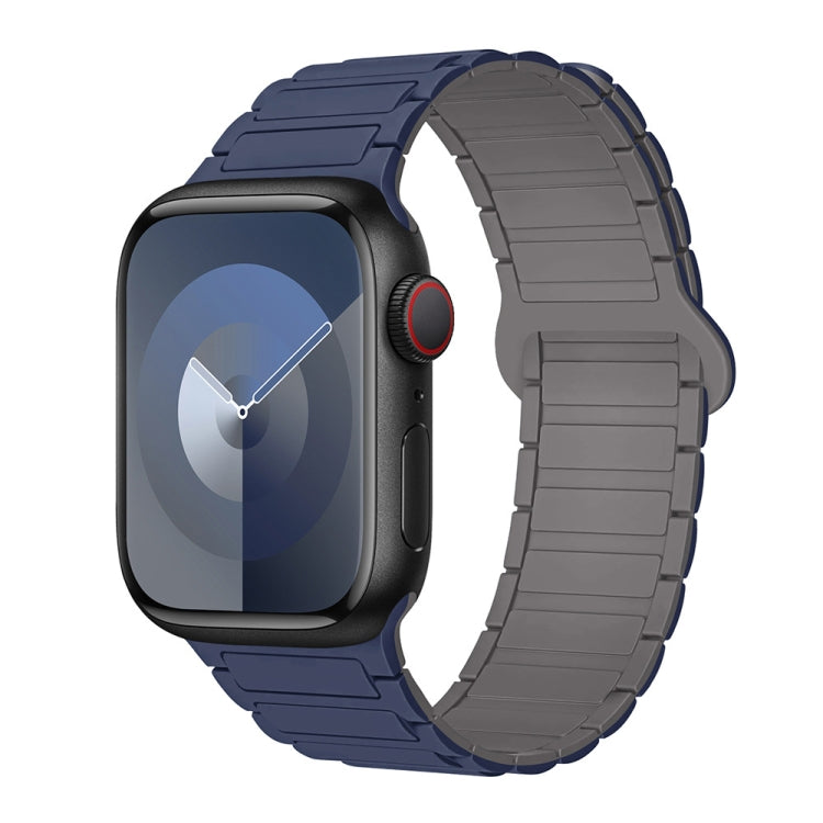 For Apple Watch Series 6 40mm I-Shaped Magnetic Silicone Watch Band(Indigo Gray) - Watch Bands by PMC Jewellery | Online Shopping South Africa | PMC Jewellery