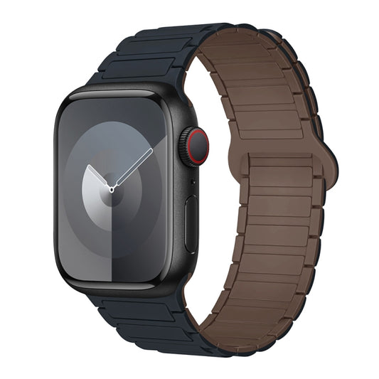 For Apple Watch Series 3 42mm I-Shaped Magnetic Silicone Watch Band(Midnight Chocolate) - Watch Bands by PMC Jewellery | Online Shopping South Africa | PMC Jewellery