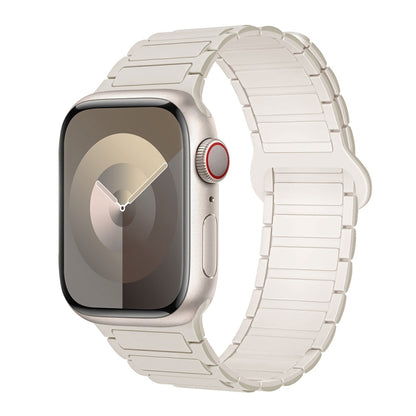 For Apple Watch 42mm I-Shaped Magnetic Silicone Watch Band(White Starlight) - Watch Bands by PMC Jewellery | Online Shopping South Africa | PMC Jewellery