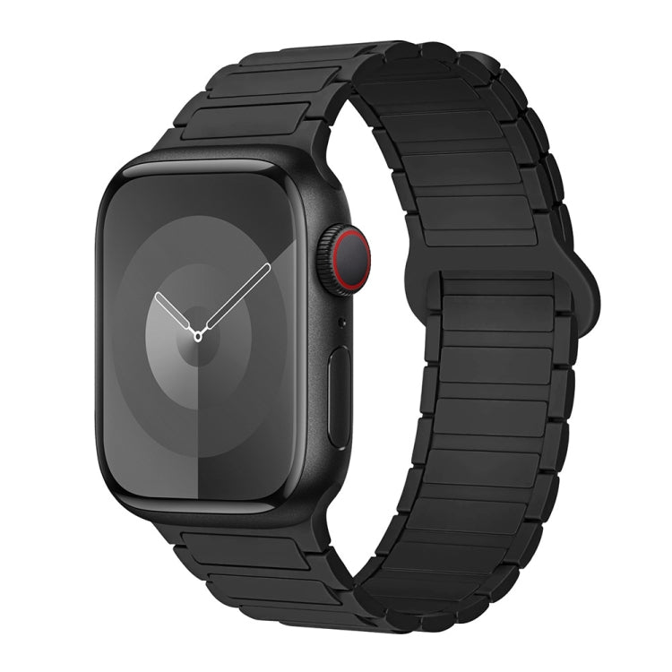 For Apple Watch 42mm I-Shaped Magnetic Silicone Watch Band(Black) - Watch Bands by PMC Jewellery | Online Shopping South Africa | PMC Jewellery