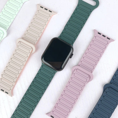 For Apple Watch SE 2023 44mm I-Shaped Magnetic Silicone Watch Band(Indigo Gray) - Watch Bands by PMC Jewellery | Online Shopping South Africa | PMC Jewellery