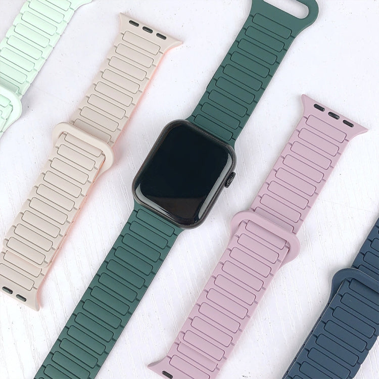 For Apple Watch 42mm I-Shaped Magnetic Silicone Watch Band(Black) - Watch Bands by PMC TechLife | Online Shopping South Africa | PMC TechLife