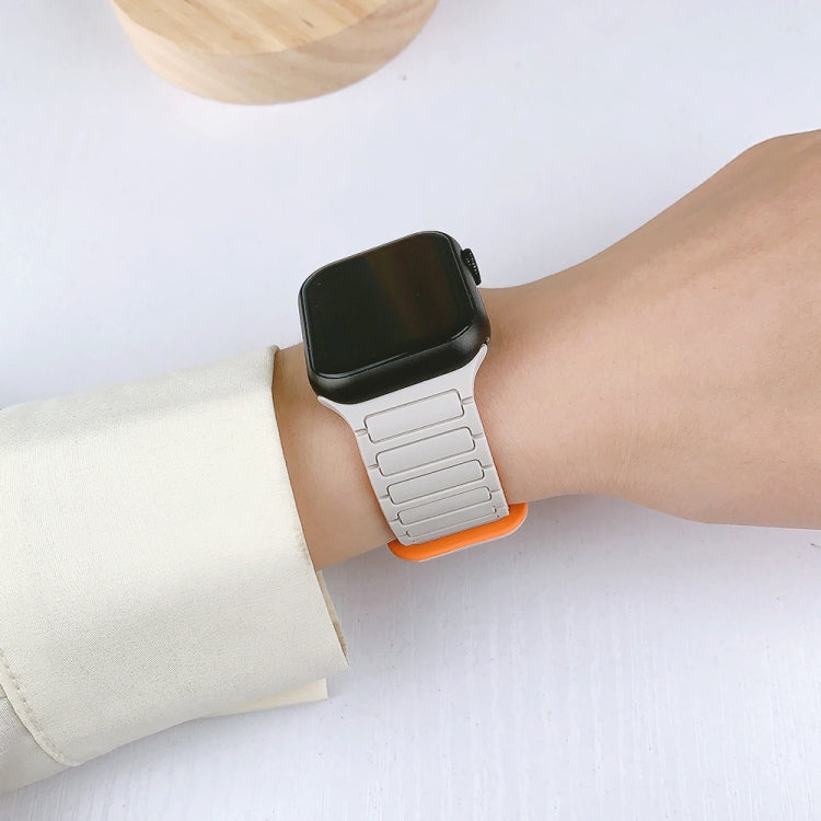 For Apple Watch SE 44mm I-Shaped Magnetic Silicone Watch Band(Mint White) - Watch Bands by PMC TechLife | Online Shopping South Africa | PMC TechLife