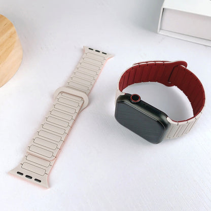 For Apple Watch Series 2 42mm I-Shaped Magnetic Silicone Watch Band(Starlight) - Watch Bands by PMC Jewellery | Online Shopping South Africa | PMC Jewellery