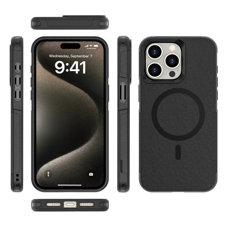 For iPhone 15 Pro RedPepper Armor Magsafe PC Hybrid TPU Phone Case(Black) - free shipping - PMC Jewellery - Order now!