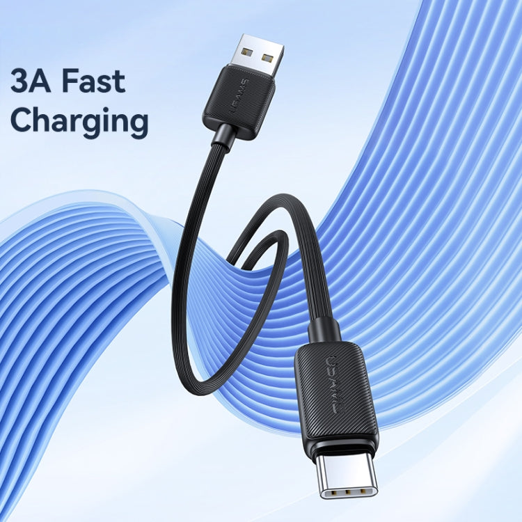 USAMS US-SJ688 USB to USB-C / Type-C 3A Striped Fast Charge Data Cable, Length:1m(Black) - free shipping - PMc TechLife - Order now!
