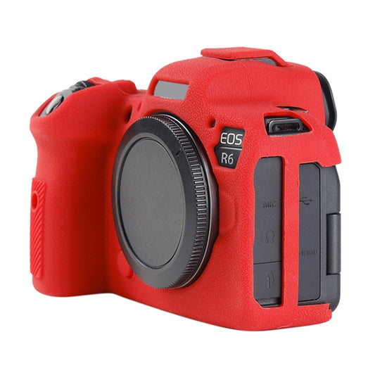 For Canon EOS R6 Mark II Litchi Texture Soft Silicone Protective Case(Red) - Protective Case by PMC Jewellery | Online Shopping South Africa | PMC Jewellery | Buy Now Pay Later Mobicred