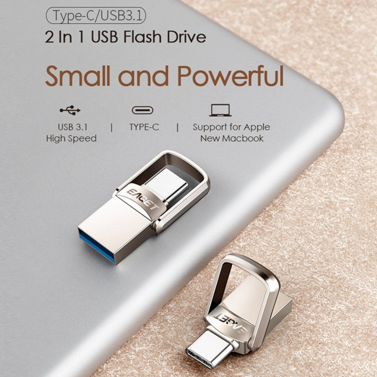 EAGET 128G USB 3.1 + USB-C Interface Metal Twister Flash U Disk, with Micro USB Adapter & Lanyard - free shipping - PMC Jewellery - Order now!