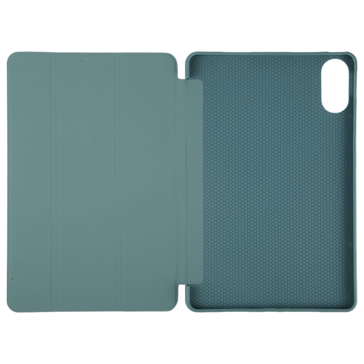 For Huawei MatePad SE 11 2024 Tri-fold Silicone Leather Tablet Case(Dark Green) - Huawei by PMC Jewellery | Online Shopping South Africa | PMC Jewellery | Buy Now Pay Later Mobicred