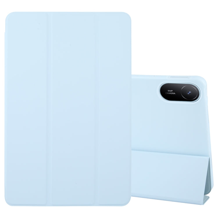 For Huawei MatePad SE 11 2024 Tri-fold Silicone Leather Tablet Case(Ice Blue) - Huawei by PMC Jewellery | Online Shopping South Africa | PMC Jewellery | Buy Now Pay Later Mobicred