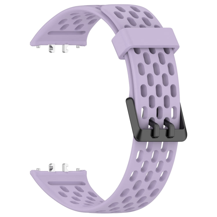 For Samsung Galaxy Fit 3 Hole Style Dual Buckle Silicone Watch Band(Purple) - Watch Bands by PMC Jewellery | Online Shopping South Africa | PMC Jewellery